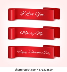 Set of ribbon for a valentine's day. EPS10 vector