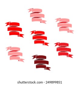  set of ribbon valentine's design. Vintage  retro style set. Vector design elements.