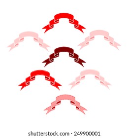  set of ribbon valentine's design. Vintage  retro style set. Vector design elements.