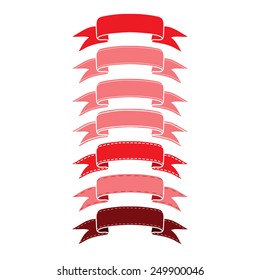  set of ribbon valentine's design. Vintage  retro style set. Vector design elements.