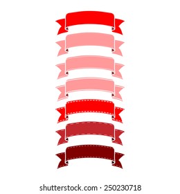 set of ribbon valentine's design. Vintage retro style set. Vector design elements.