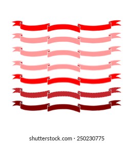 set of ribbon valentine's design. Vintage retro style set. Vector design elements.