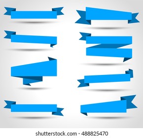 Set of ribbon vector, blue banner