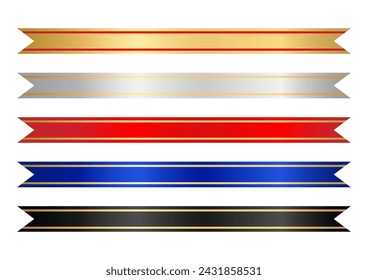 Set of Ribbon. Vector Illustration Isolated on White Background. 