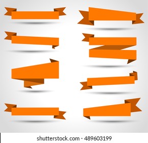 Set of ribbon vector, orange banner