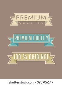 Set of ribbons. 100% original,premium quality. Vector retro illustrations.