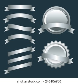 Set of ribbons and badges