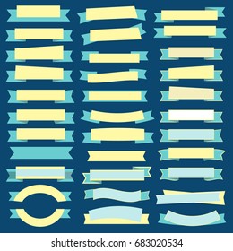 Set of ribbons and banners