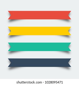 Set of ribbons banners in flat design with shadow. Ribbon icon. Ribbon banner icons. Ribbon. Ribbons vector icon