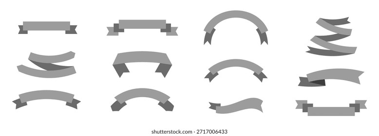 Set von Bändern Banner mit Label, Tag und Qualität Abzeichen. Banner und graues Band einzeln auf weißem Hintergrund. 
