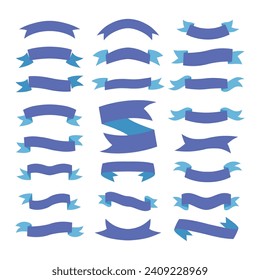 Set of ribbons banners vector illustration. Design elements for greeting cards, banners, invitations. Sketch, vector illustration.