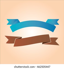 Set of ribbons blue and brown
