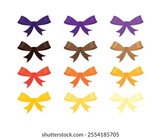 Set of ribbons for celebration christmas gifts and birthday gifts, set of ribbons with flat design isolated on white background, ribbons for business and design.