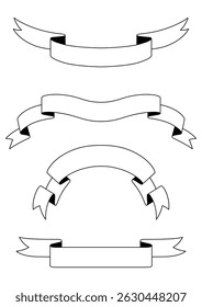 Set of ribbons. Decorative abstract banners.