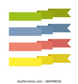 set of ribbons of different colors on a white background vector