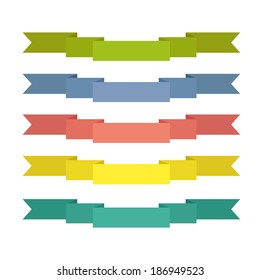 set of ribbons of different colors on a white background vector