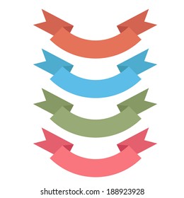 set of ribbons of different colors on a white background vector
