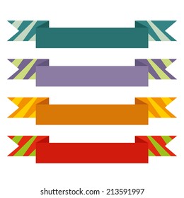 set of ribbons of different colors on a white background vector