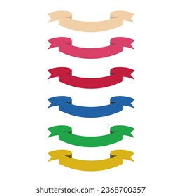 conjunto de cintas de diferentes colores sobre un fondo blanco. ilustración vectorial