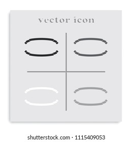 Set of ribbons flat black and white vector icon.