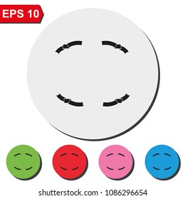 Set of ribbons flat round colorful vector icon.