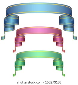 Set Ribbons Gradient Fill Vector Illustration Stock Vector (Royalty ...