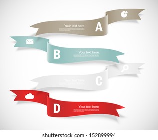 Set of ribbons. Infographic design. Numbered banners.