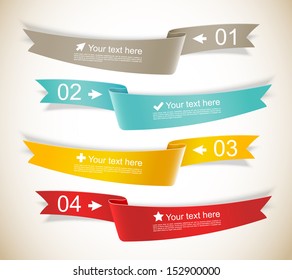 Set Of Ribbons. Infographic Design. Numbered Banners.