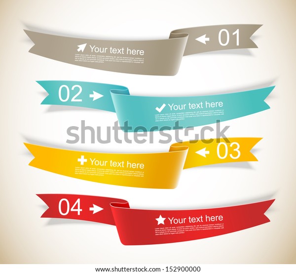 Set Ribbons Infographic Design Numbered Banners Stock Vector (Royalty ...