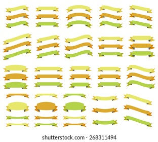 Set of ribbons, isolated on white background, vector illustration.