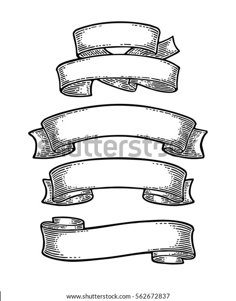 Set Ribbons Isolated On White Background Stock Vector (Royalty Free ...