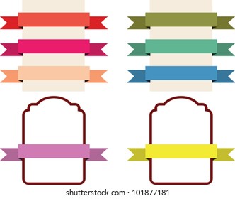 Set of ribbons and labels.