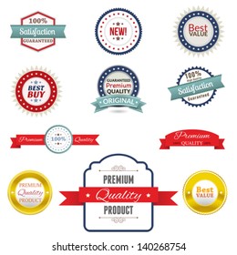 Set of Ribbons and Labels