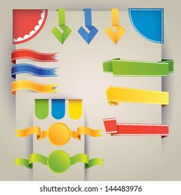 Set of ribbons and labels