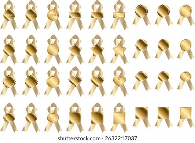 Set of ribbons with labels