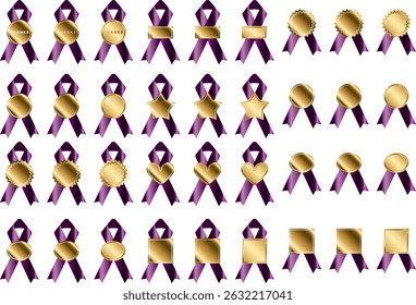 Set of ribbons with labels