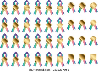 Set of ribbons with labels