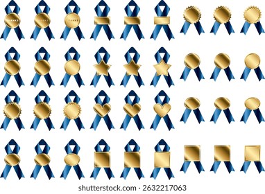Set of ribbons with labels