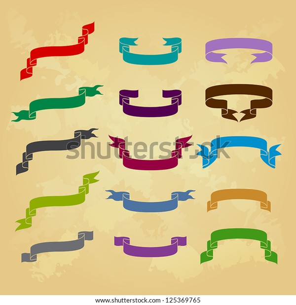 Set Ribbons Labels Stock Vector (Royalty Free) 125369765