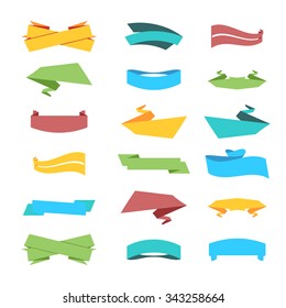 Set of Ribbons and Labels in Vector. 