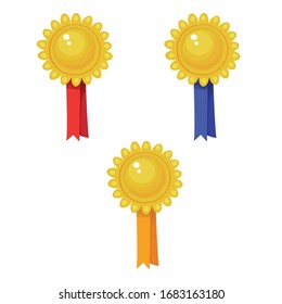 set of ribbons medals vector illustration