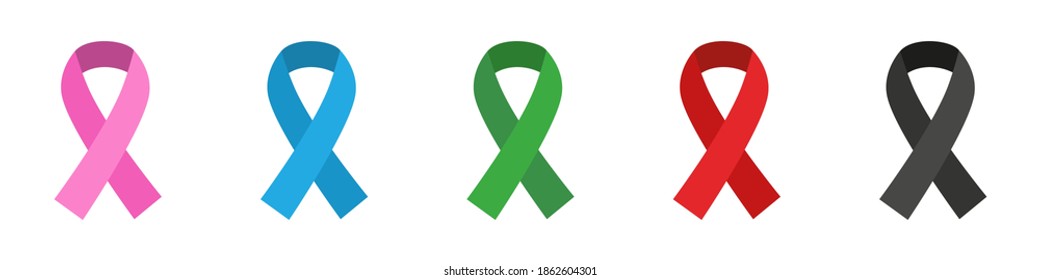 set of ribbons, multi-colored ribbons. vector illustration on white background