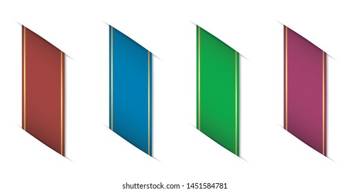 set of ribbons on white background