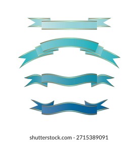Set of the Ribbons on White Background
