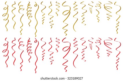Set of ribbons on white background