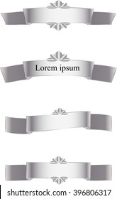 set of ribbons on white background
