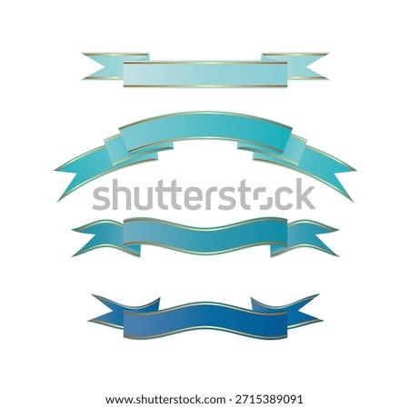 Set of the Ribbons on White Background