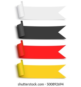 Set of ribbons. Paper scrolls. Vector illustration.