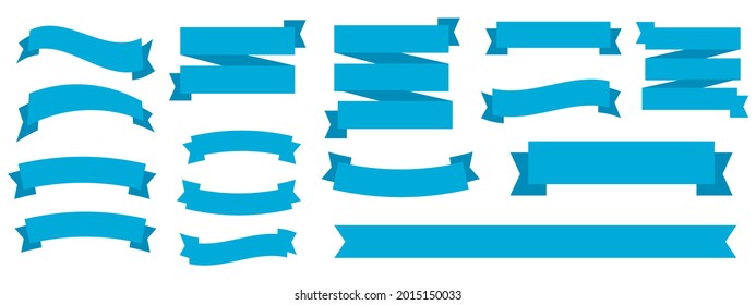 Set of Ribbons. Ribbon elements and starburst label. Vintage simple ribbons collection. Modern banner vector