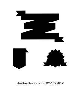Set of Ribbons. Ribbon elements. Starburst label. Vintage. Modern simple ribbons collection. Vector illustration.